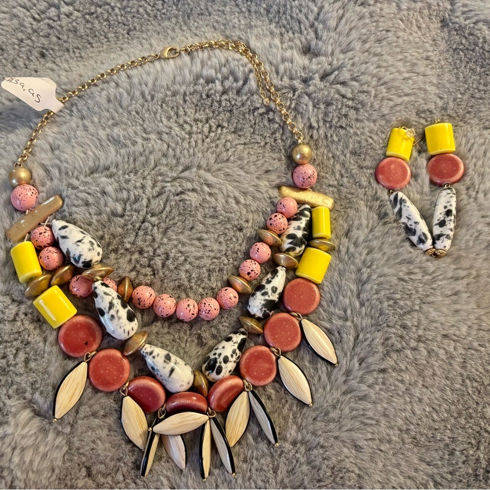 Anthropologie porcelain necklace and earrings never worn. @2018
